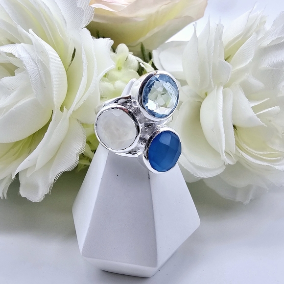 ❤️ GLOWING TRIO STERLING SILVER RING - Picture 4 of 5